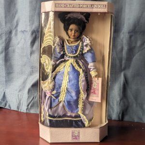 Vanessa VTG Collectible Memories - Handcrafted - Dark Skin Porcelain Doll